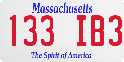 MA license plate 133IB3