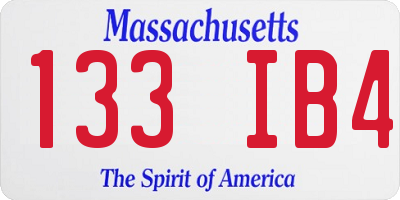 MA license plate 133IB4