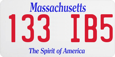 MA license plate 133IB5