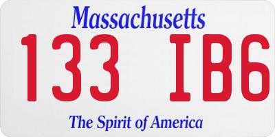 MA license plate 133IB6