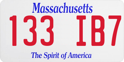 MA license plate 133IB7