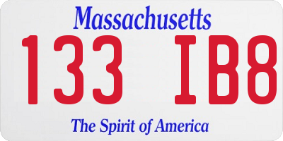 MA license plate 133IB8