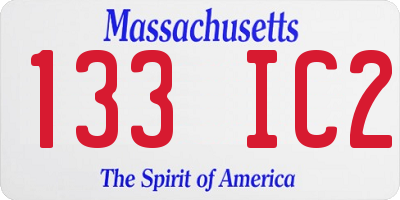 MA license plate 133IC2