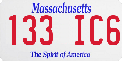 MA license plate 133IC6