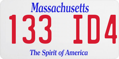 MA license plate 133ID4