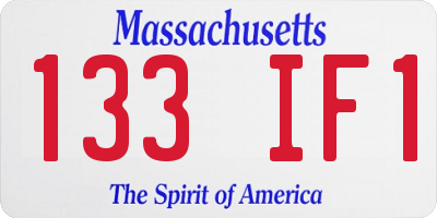 MA license plate 133IF1