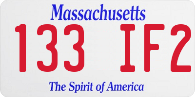 MA license plate 133IF2