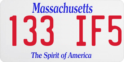 MA license plate 133IF5