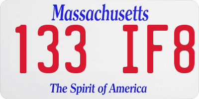 MA license plate 133IF8