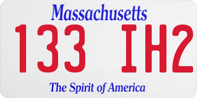 MA license plate 133IH2