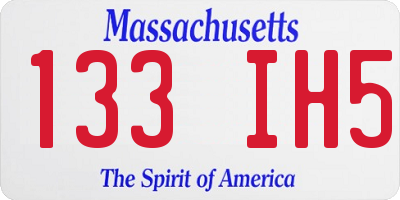 MA license plate 133IH5