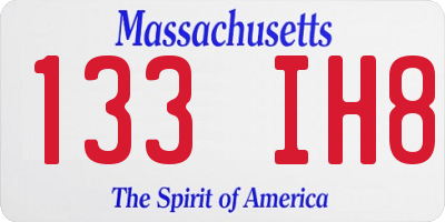 MA license plate 133IH8