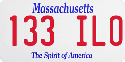 MA license plate 133IL0