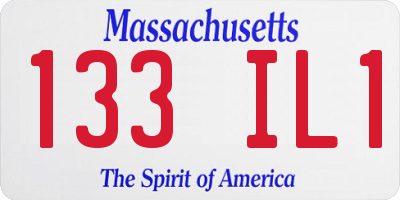 MA license plate 133IL1