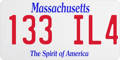 MA license plate 133IL4