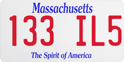 MA license plate 133IL5