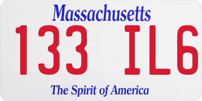 MA license plate 133IL6