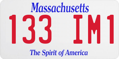 MA license plate 133IM1