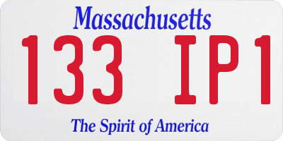 MA license plate 133IP1