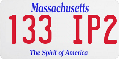 MA license plate 133IP2