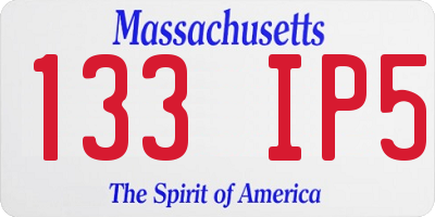 MA license plate 133IP5