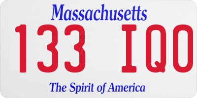 MA license plate 133IQ0