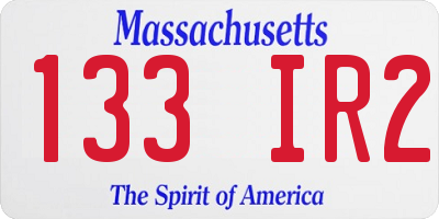 MA license plate 133IR2