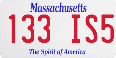 MA license plate 133IS5