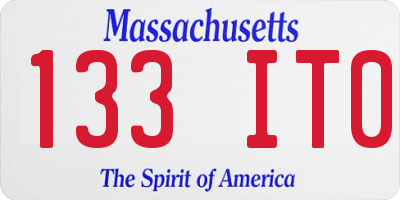 MA license plate 133IT0