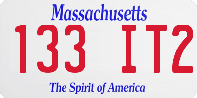 MA license plate 133IT2