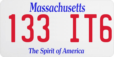 MA license plate 133IT6