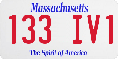 MA license plate 133IV1
