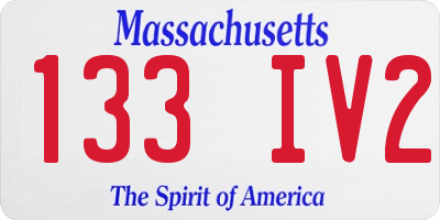 MA license plate 133IV2
