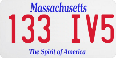 MA license plate 133IV5