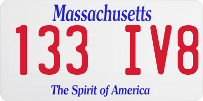 MA license plate 133IV8