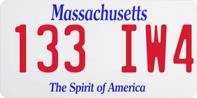 MA license plate 133IW4