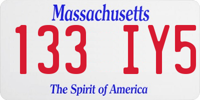 MA license plate 133IY5