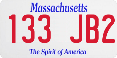 MA license plate 133JB2