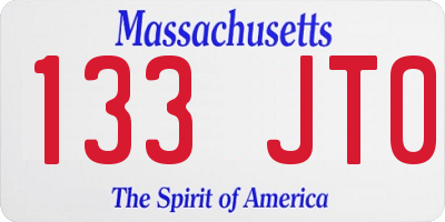 MA license plate 133JT0
