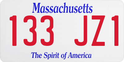 MA license plate 133JZ1
