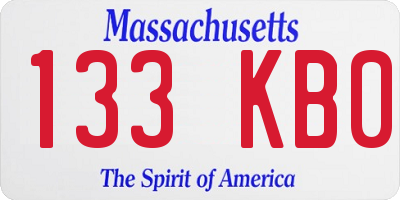 MA license plate 133KB0