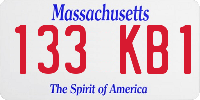 MA license plate 133KB1