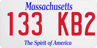 MA license plate 133KB2