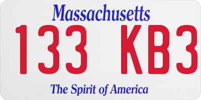 MA license plate 133KB3