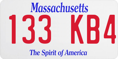 MA license plate 133KB4