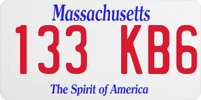 MA license plate 133KB6