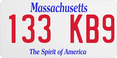 MA license plate 133KB9
