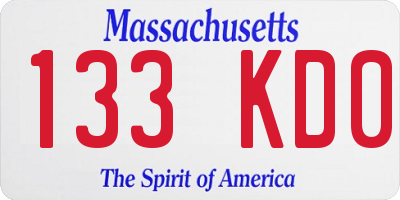 MA license plate 133KD0
