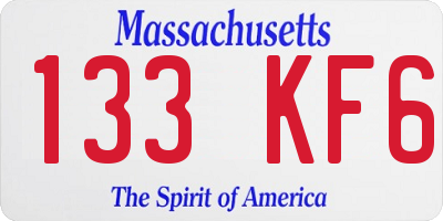 MA license plate 133KF6