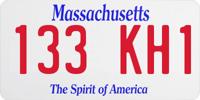MA license plate 133KH1
